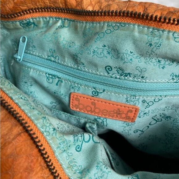 Babee D leather orange reptile prints hobo large shoulder bag antique hardwares - Picture 5 of 8